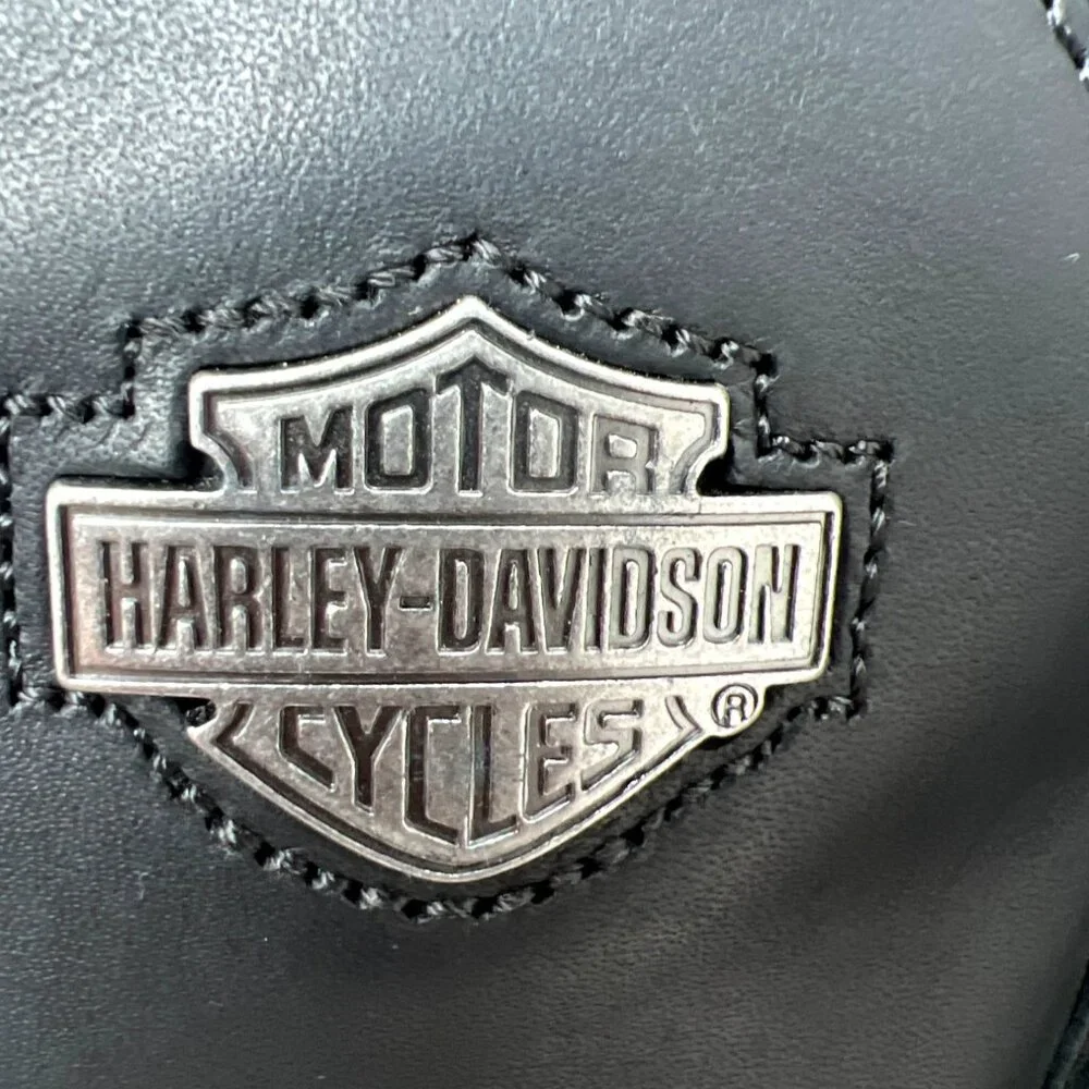 Harley Davidson Men Booker Boots Black Leather Motorcycle Boots Size 13